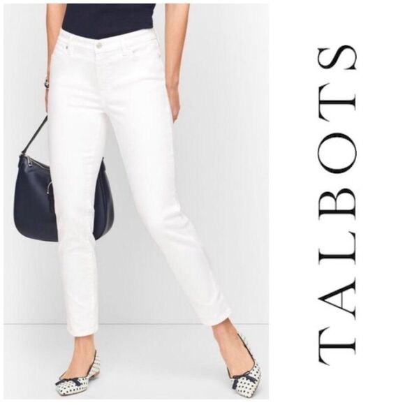 NEW Talbots Simply Flattering 5-pocket Ankle Jean in White Size 8 Petite - Picture 1 of 7